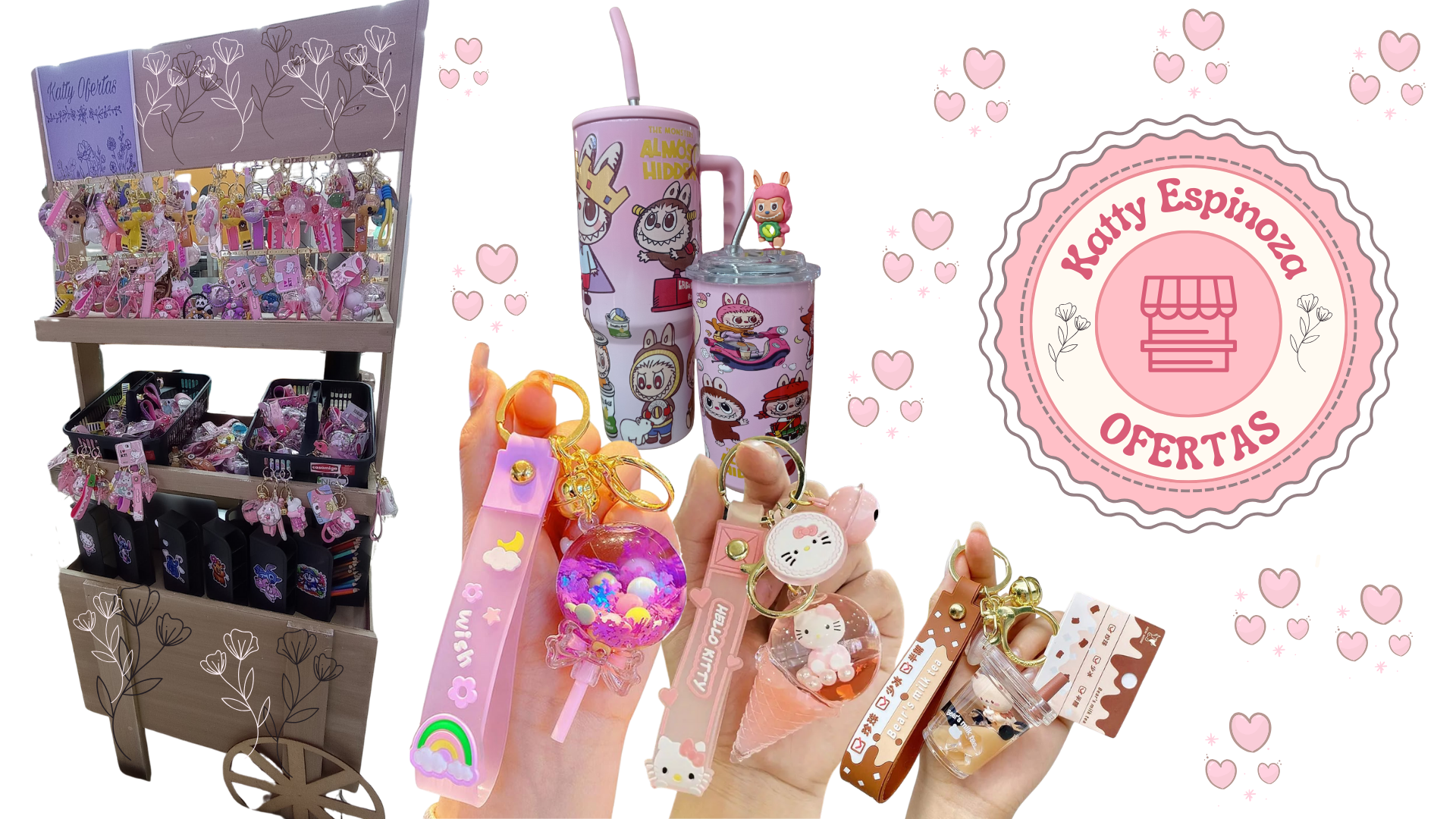 Exhibidor de llaveros kawaii